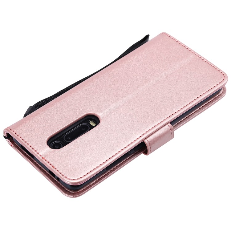 Imprint Flower and Cat Wallet Phone Flip Leather Shell for Xiaomi Redmi K20/Mi 9T/K20 Pro/Mi 9T Pro - Rose Gold-4