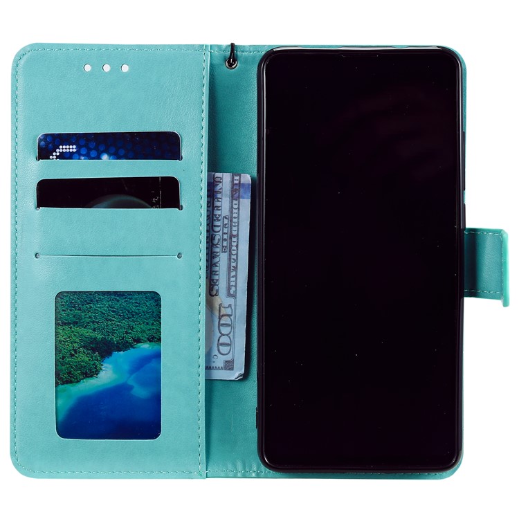 Imprint Flower and Cat Wallet Phone Flip Leather Shell for Xiaomi Redmi K20/Mi 9T/K20 Pro/Mi 9T Pro - Green-3