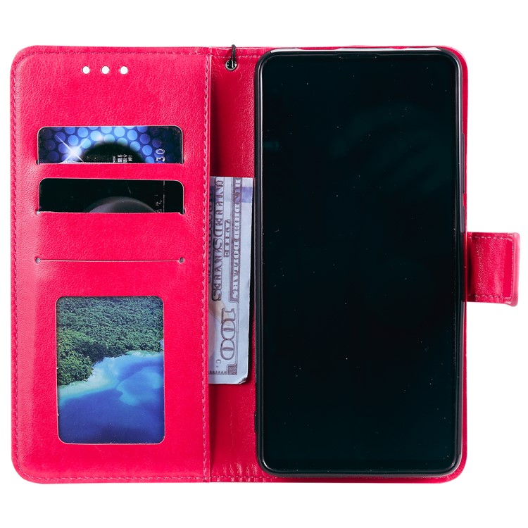 Imprint Flower and Cat Wallet Phone Flip Leather Shell for Xiaomi Redmi K20/Mi 9T/K20 Pro/Mi 9T Pro - Rose-3