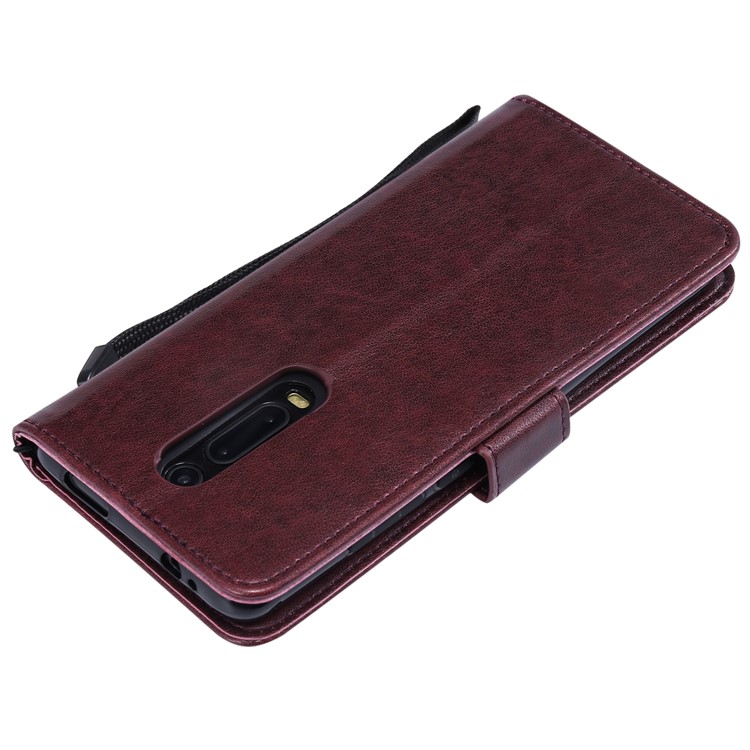 Imprint Flower and Cat Wallet Phone Flip Leather Shell for Xiaomi Redmi K20/Mi 9T/K20 Pro/Mi 9T Pro - Brown-4