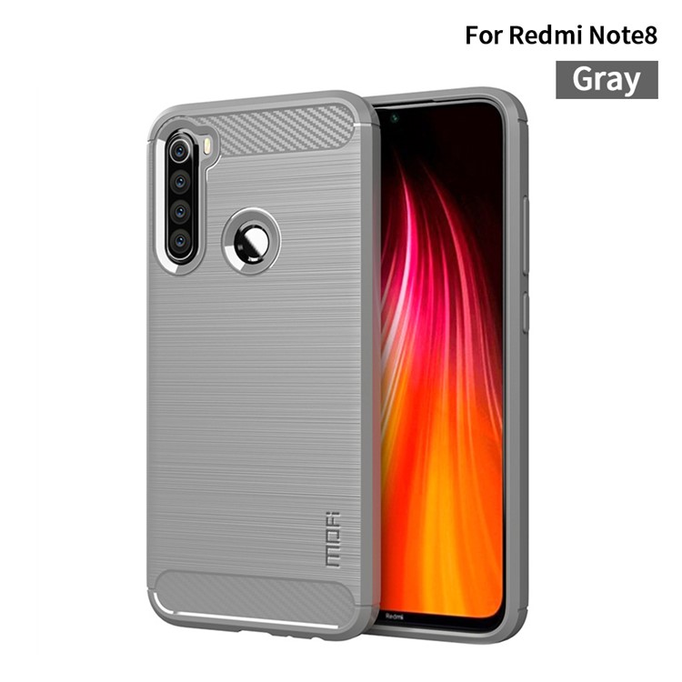 MOFI Carbon Fiber Texture Brushed Workmanship TPU Case for Xiaomi Redmi Note 8 - Grey