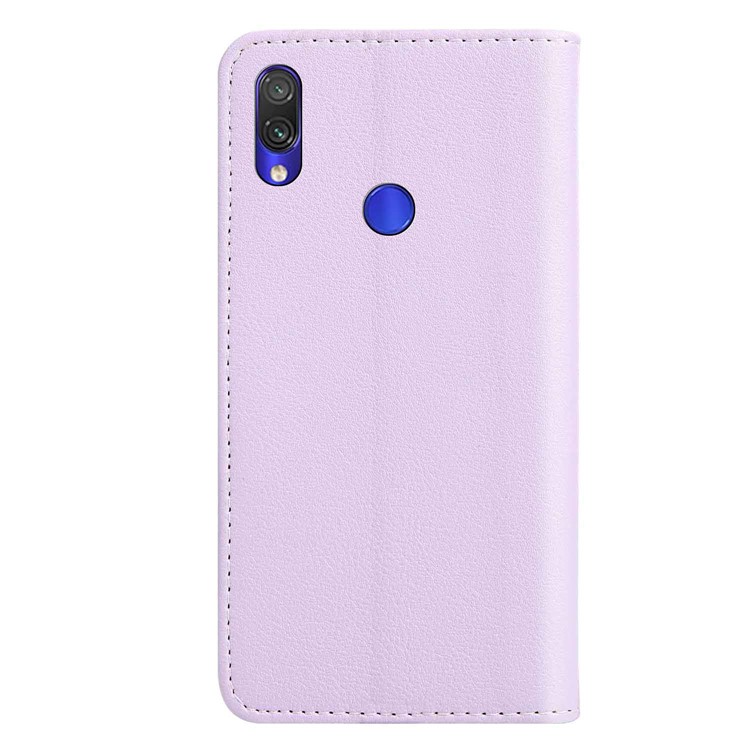 Leaf Pattern Flip Leather Wallet Phone Cover for Xiaomi Redmi Note 7S/7/7 Pro (India) - Purple-3