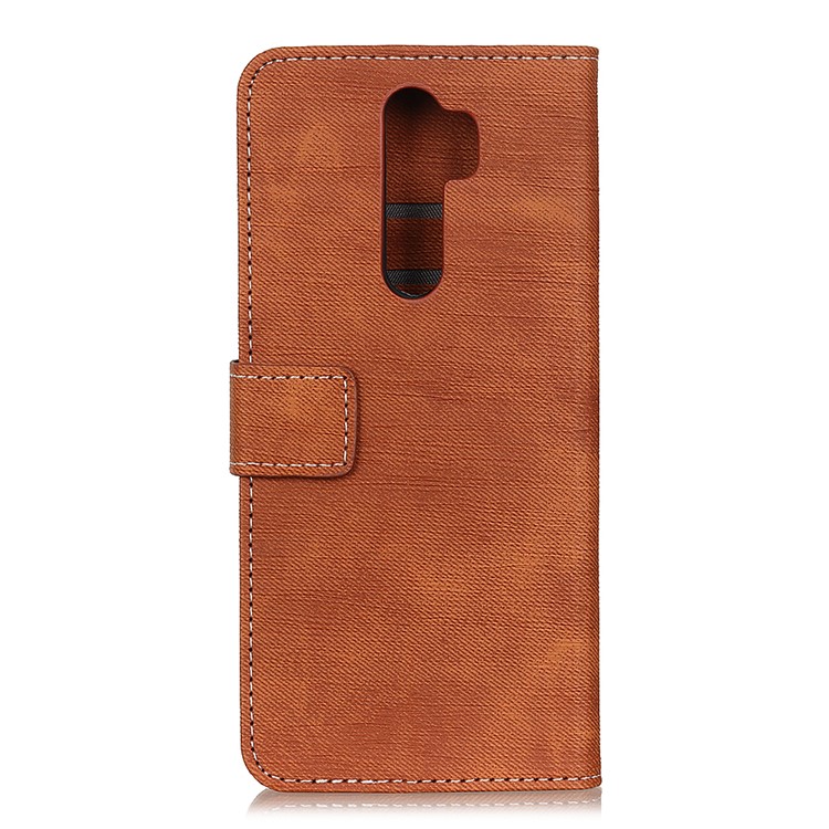 Jeans Cloth Leather Shell for Xiaomi Redmi Note 8 Pro - Brown-10