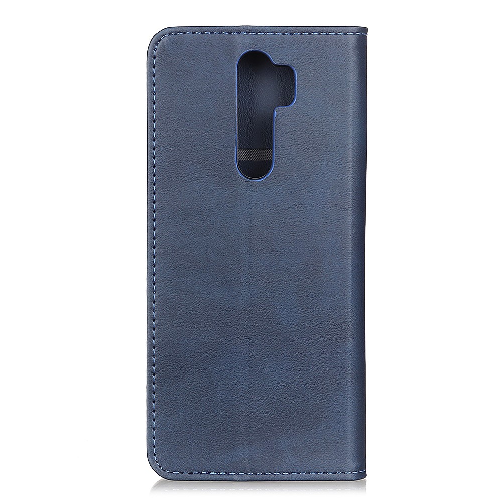 Auto-absorbed Split Leather Wallet Casing Cover for Xiaomi Redmi Note 8 Pro - Dark Blue-7