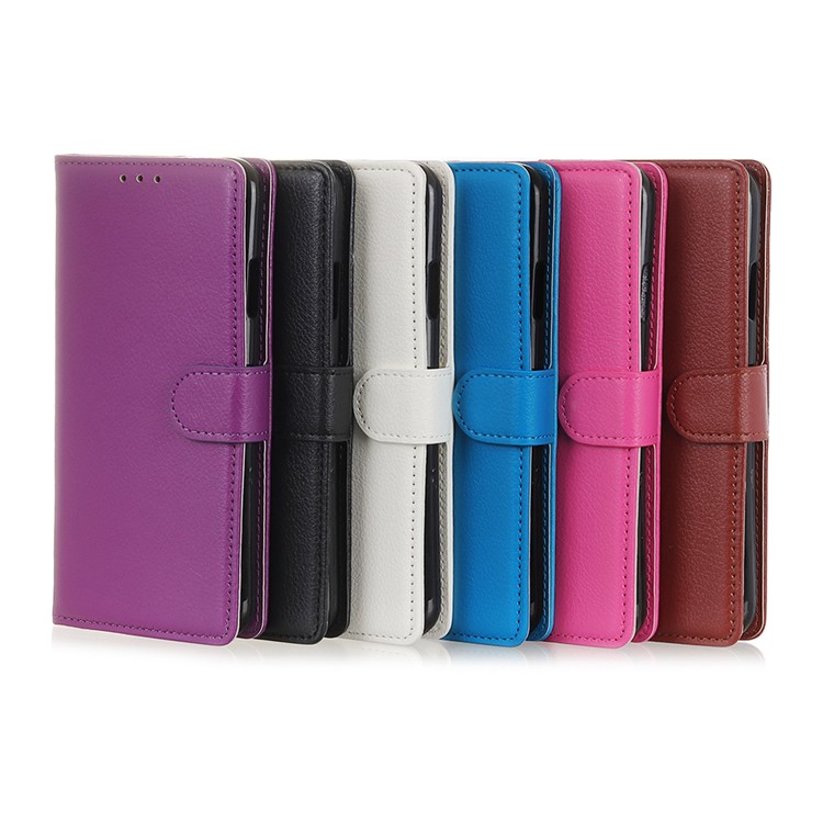 Litchi Skin Wallet Stand Shell Shell Для Xiaomi Redmi Note 8 Pro - Белый-13