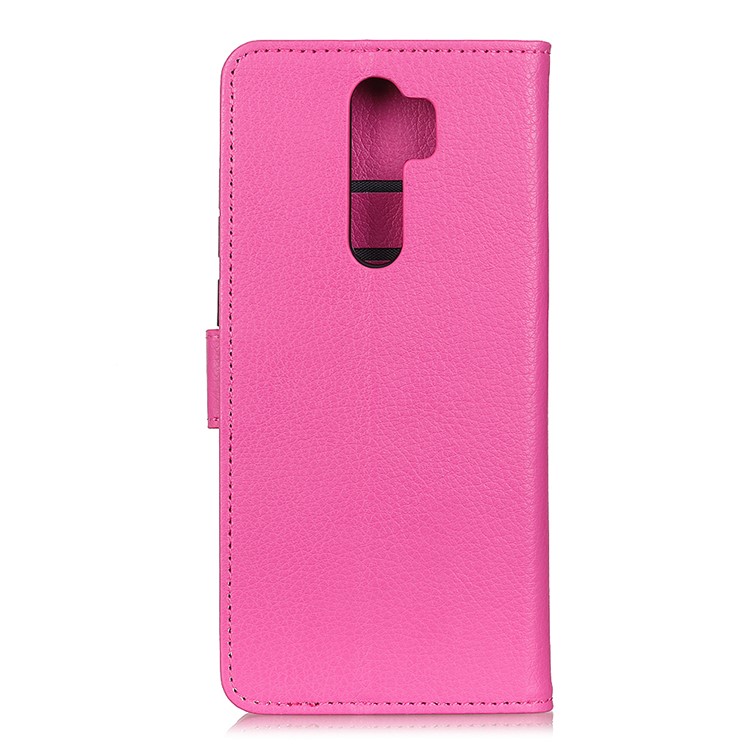 Litchi Skin Wallet Leather Stand Case Shell Para Xiaomi Redmi Note 8 Pro - Rosa-10