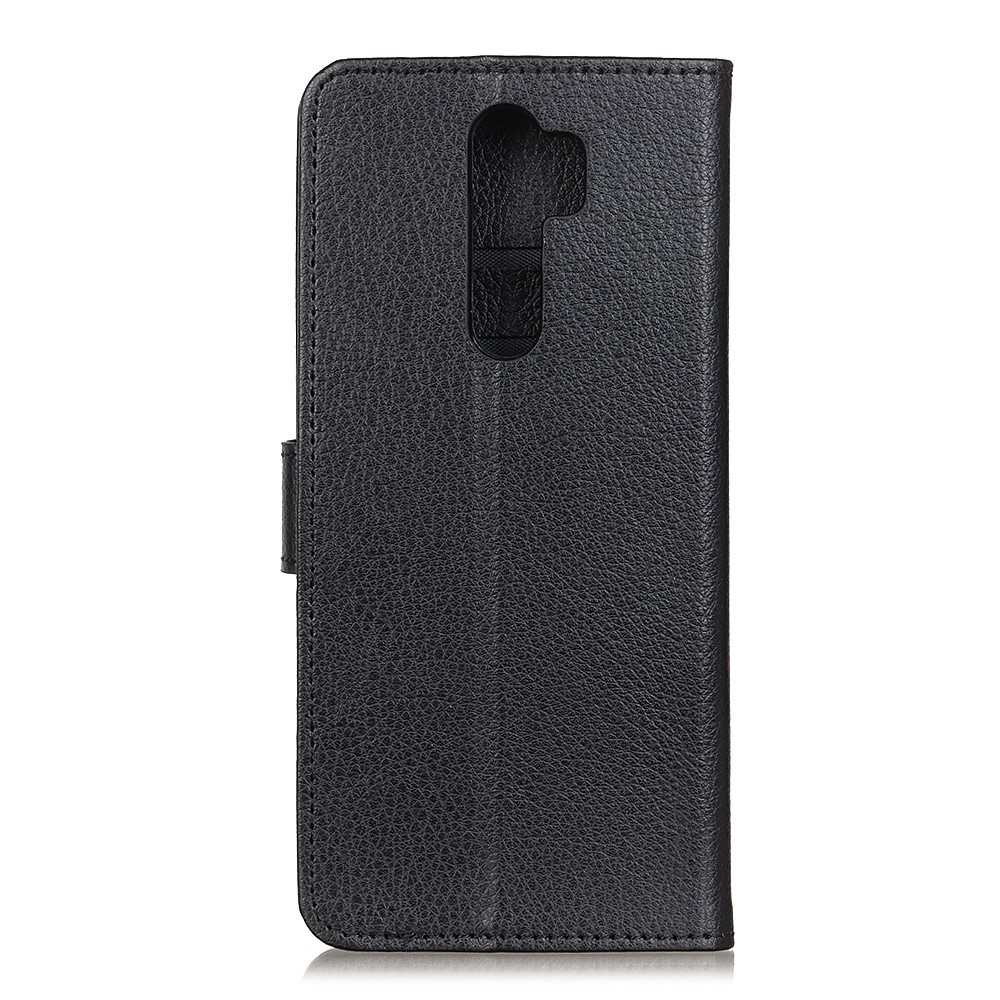 Litchi Skin Wallet Leather Stand Case Shell for Xiaomi Redmi Note 8 Pro - Black-10