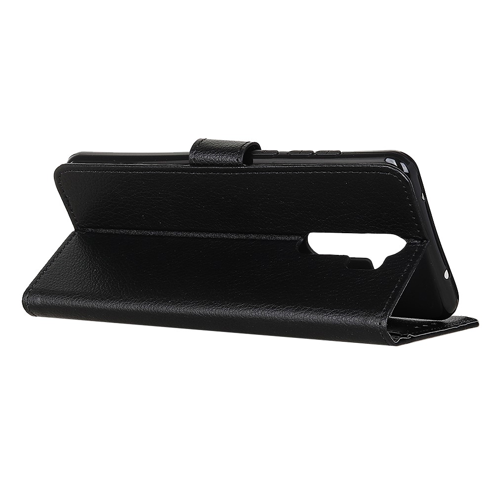 Litchi Skin Wallet Leather Stand Case Shell for Xiaomi Redmi Note 8 Pro - Black-11