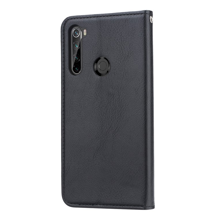 Auto-absorbed Leather Wallet Case Cover for Xiaomi Redmi Note 8 - Black-3