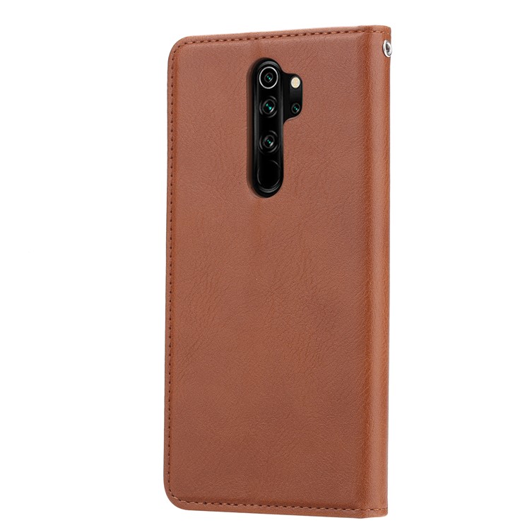 Auto-absorbed Leather Wallet Case for Xiaomi Redmi Note 8 Pro - Brown-8