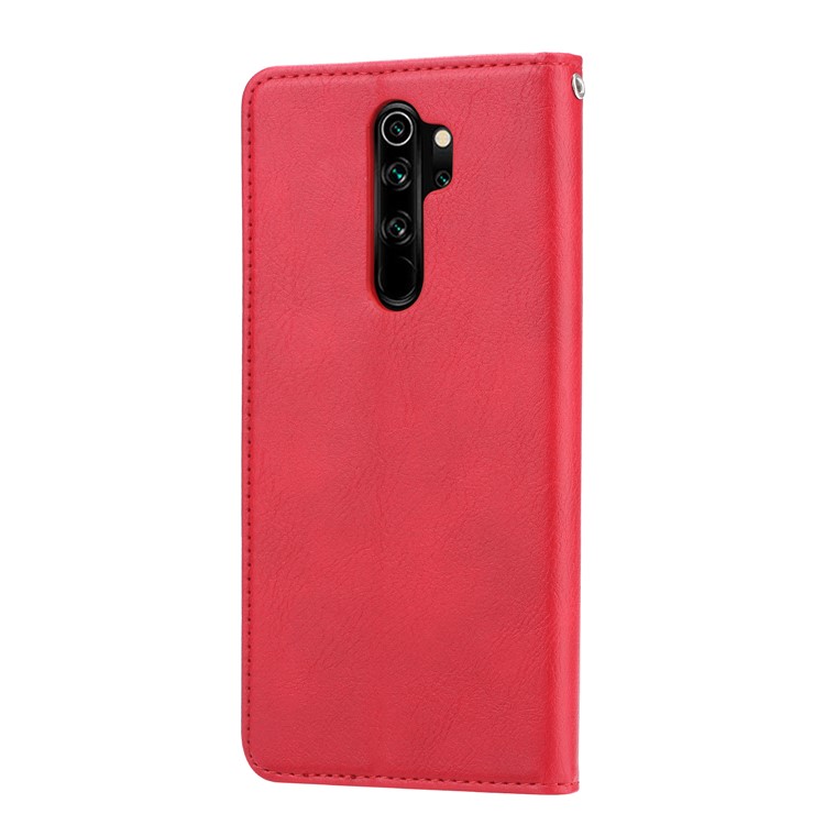 Auto-absorbed Leather Wallet Case for Xiaomi Redmi Note 8 Pro - Red-3