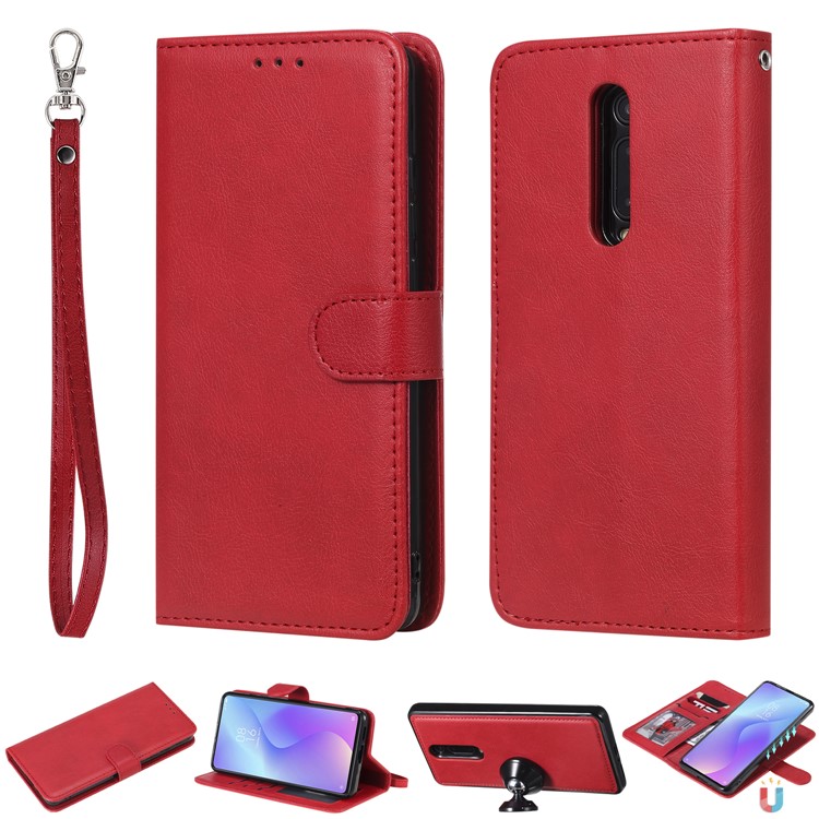 Магнитный Съемный Кожаный Корпус 2-в-1 Для Xiaomi Redmi K20 / MI 9T. / K20 Pro. / Mi 9t Pro. - Красный-1