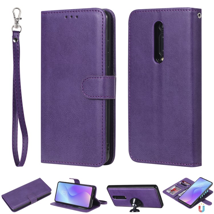 Magnetic Detachable 2-in-1 Leather Casing for Xiaomi Redmi K20 / Mi 9T / K20 Pro / Mi 9T Pro - Purple-1