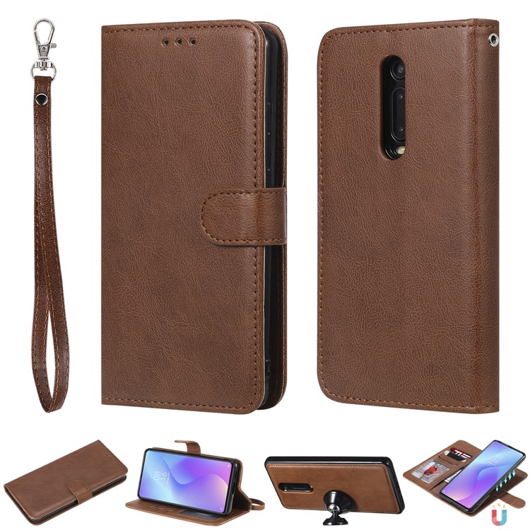 Magnetic Detachable 2-in-1 Leather Casing for Xiaomi Redmi K20 / Mi 9T / K20 Pro / Mi 9T Pro - Brown-1