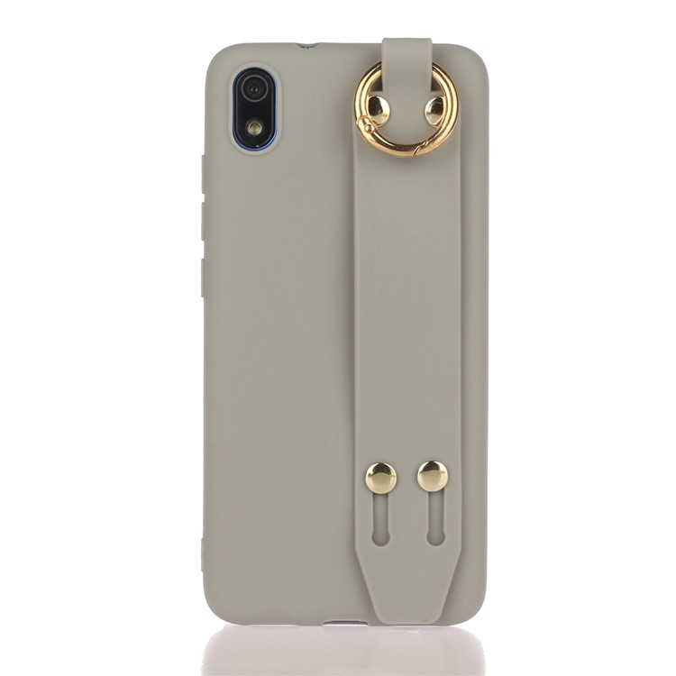 Matte Hand Strap Stand TPU Shell Casing for Xiaomi Redmi 7A - Grey-1