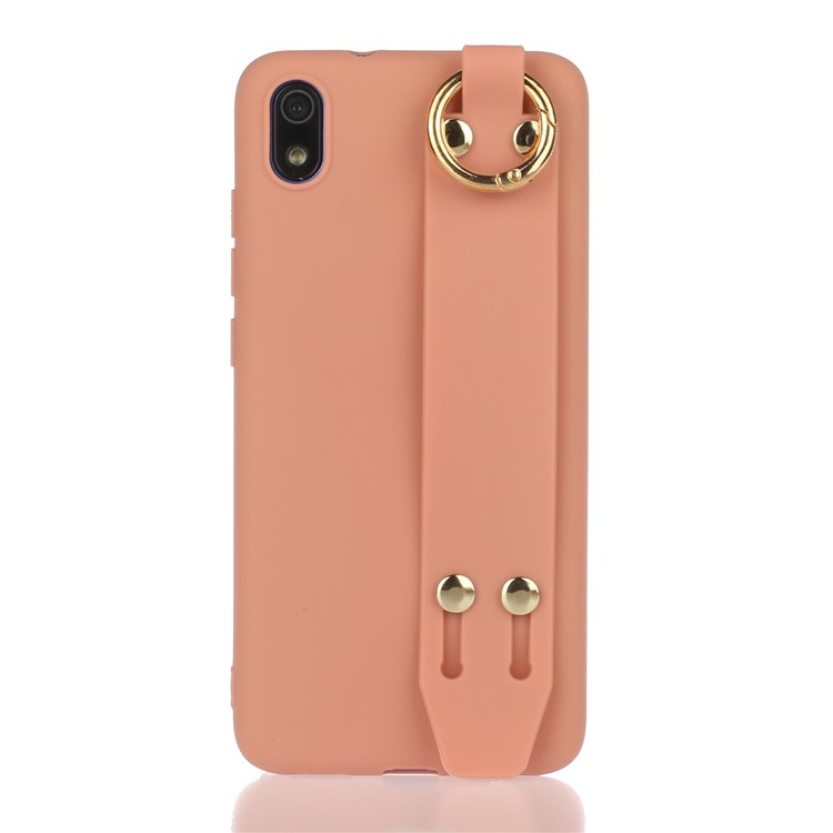 Matte Hand Strap Stand TPU Shell Casing for Xiaomi Redmi 7A - Orange-1