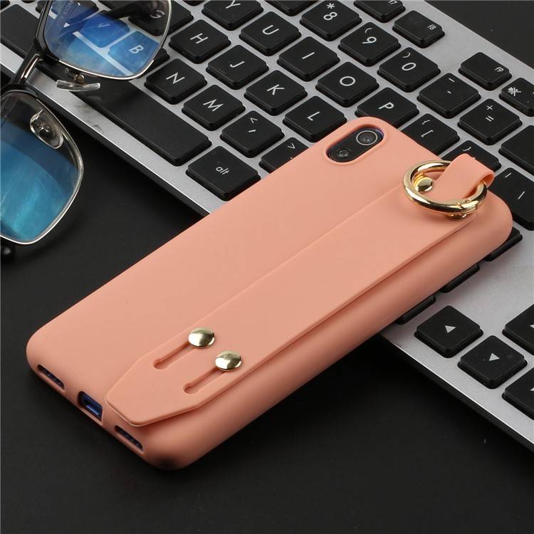 Matte Hand Strap Stand TPU Shell Casing for Xiaomi Redmi 7A - Orange-4