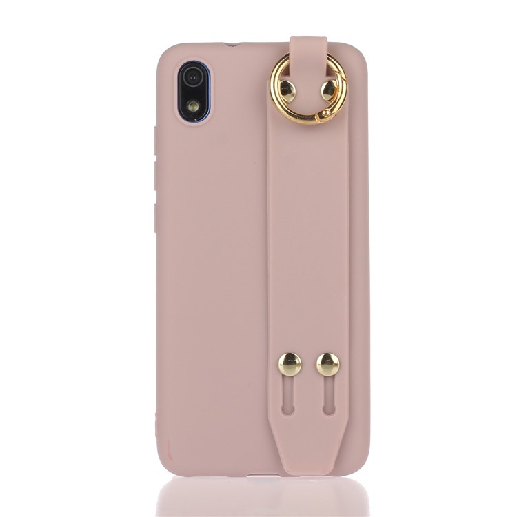 Matte Hand Strap Stand TPU Shell Casing for Xiaomi Redmi 7A - Deep Pink-1