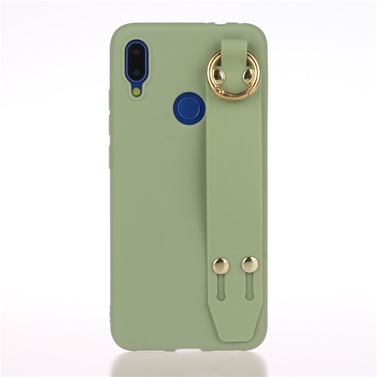 Stylish Matte Hand Strap Stand TPU Case for Xiaomi Redmi 7 - Green-1