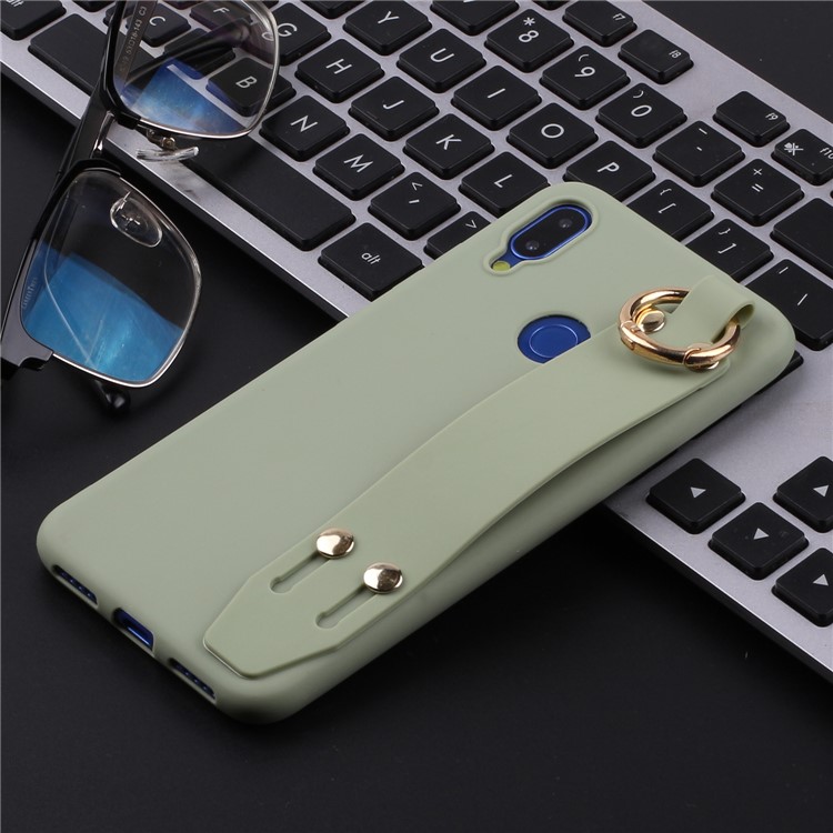 Stylish Matte Hand Strap Stand TPU Case for Xiaomi Redmi 7 - Green-4
