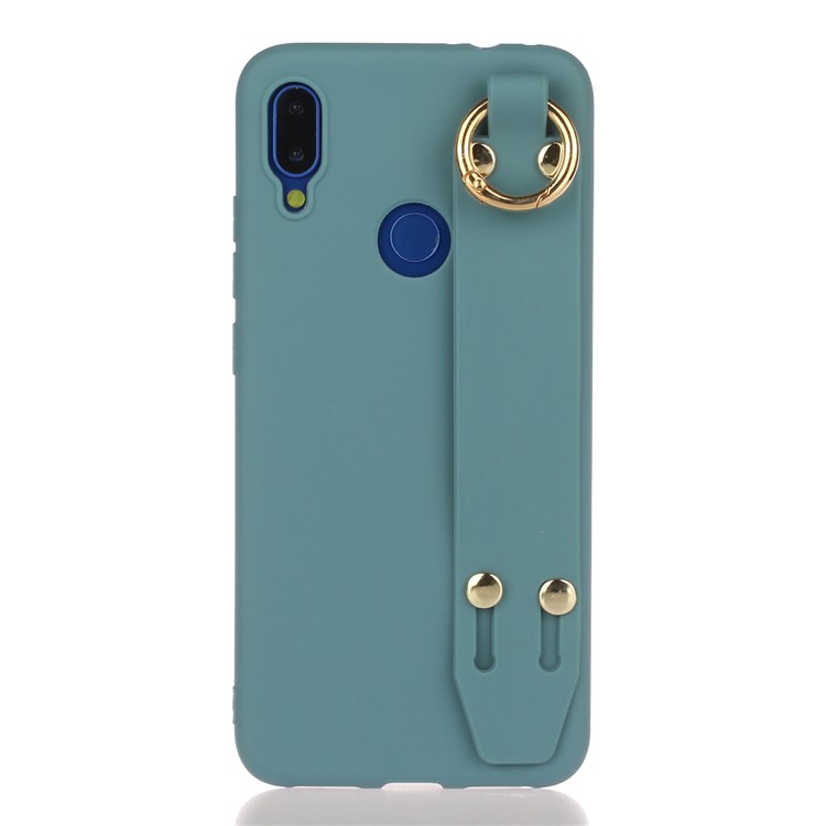 Stylish Matte Hand Strap Stand TPU Case for Xiaomi Redmi 7 - Blue-1