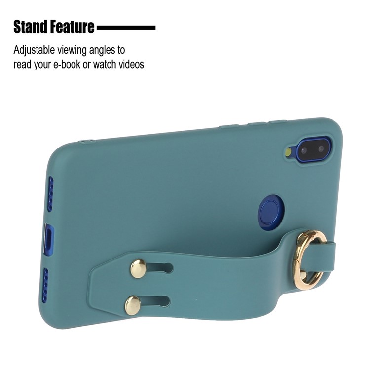 Stylish Matte Hand Strap Stand TPU Case for Xiaomi Redmi 7 - Blue-2