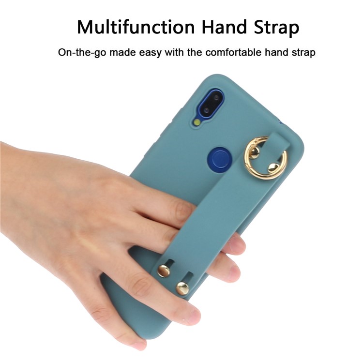 Stylish Matte Hand Strap Stand TPU Case for Xiaomi Redmi 7 - Blue-3