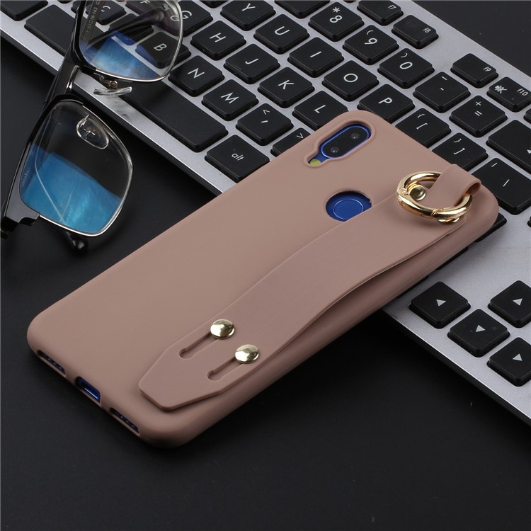 Stylish Matte Hand Strap Stand TPU Case for Xiaomi Redmi 7 - Brown-4