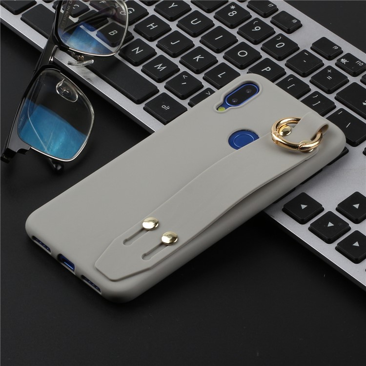 Matte Hand Strap Stand TPU Case for Xiaomi Redmi Note 7 / Note 7 Pro (India) / Note 7S - Grey-4