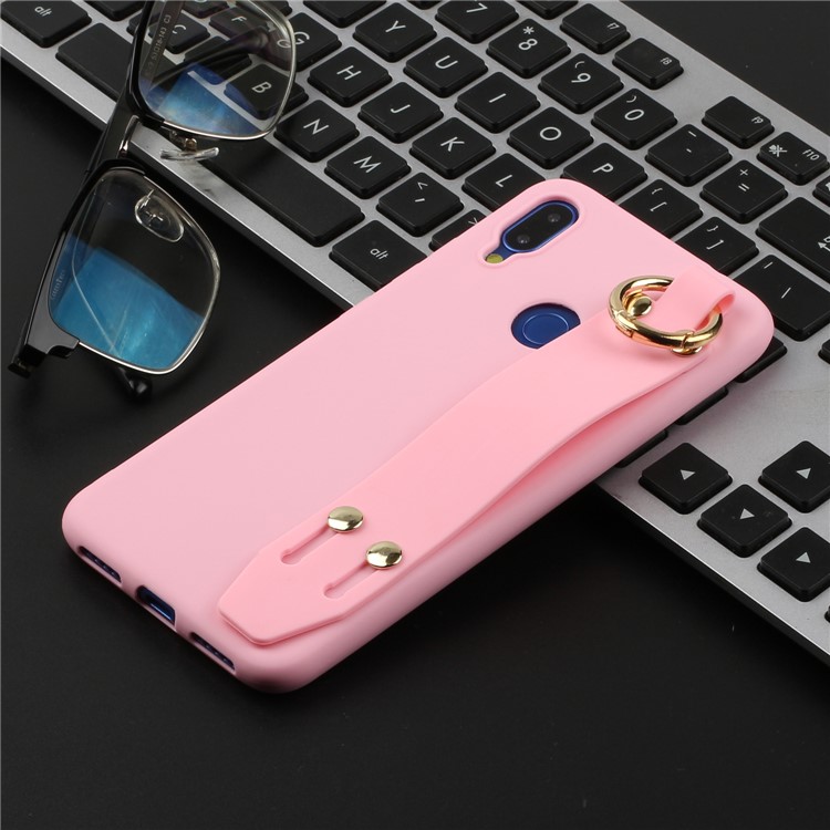 Matte Hand Strap Stand TPU Case for Xiaomi Redmi Note 7 / Note 7 Pro (India) / Note 7S - Light Pink-4