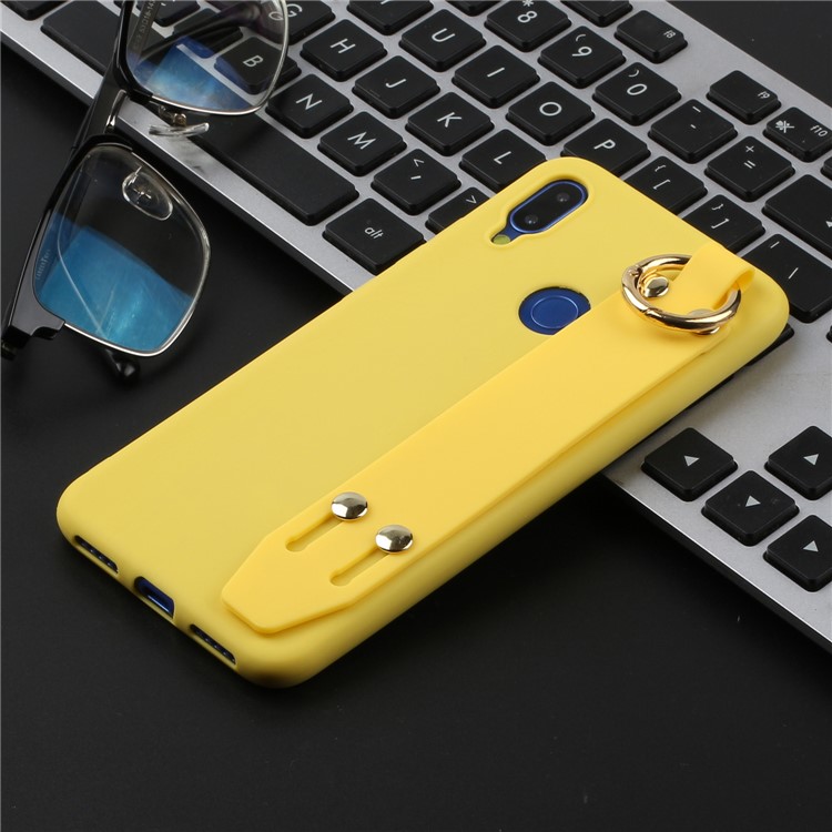 Matte Hand Strap Stand TPU Case for Xiaomi Redmi Note 7 / Note 7 Pro (India) / Note 7S - Yellow-4