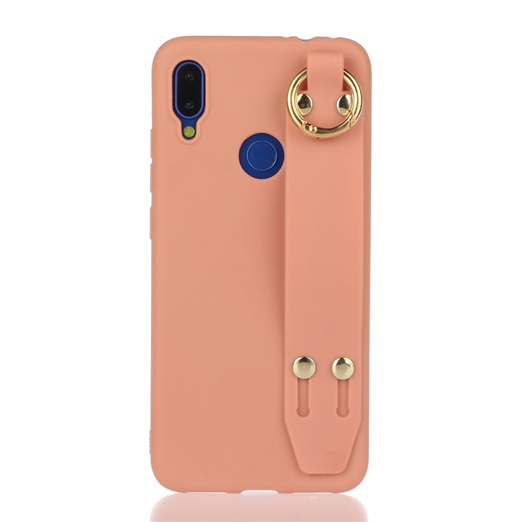 Matte Hand Strap Stand TPU Case for Xiaomi Redmi Note 7 / Note 7 Pro (India) / Note 7S - Orange-1