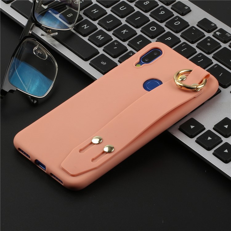 Matte Hand Strap Stand TPU Case for Xiaomi Redmi Note 7 / Note 7 Pro (India) / Note 7S - Orange-4