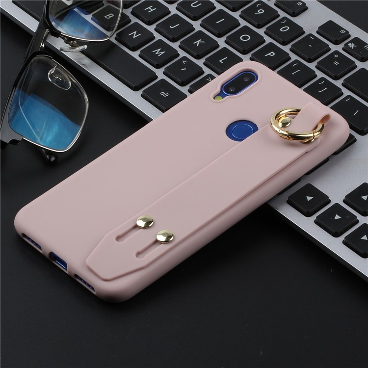 Matte Hand Strap Stand TPU Case for Xiaomi Redmi Note 7 / Note 7 Pro (India) / Note 7S - Deep Pink-4