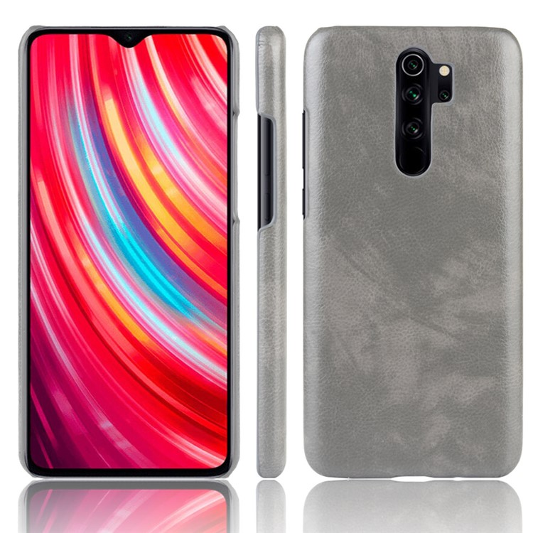 Litchi Leather+PC for Xiaomi Redmi Note 8 Pro - Grey-1