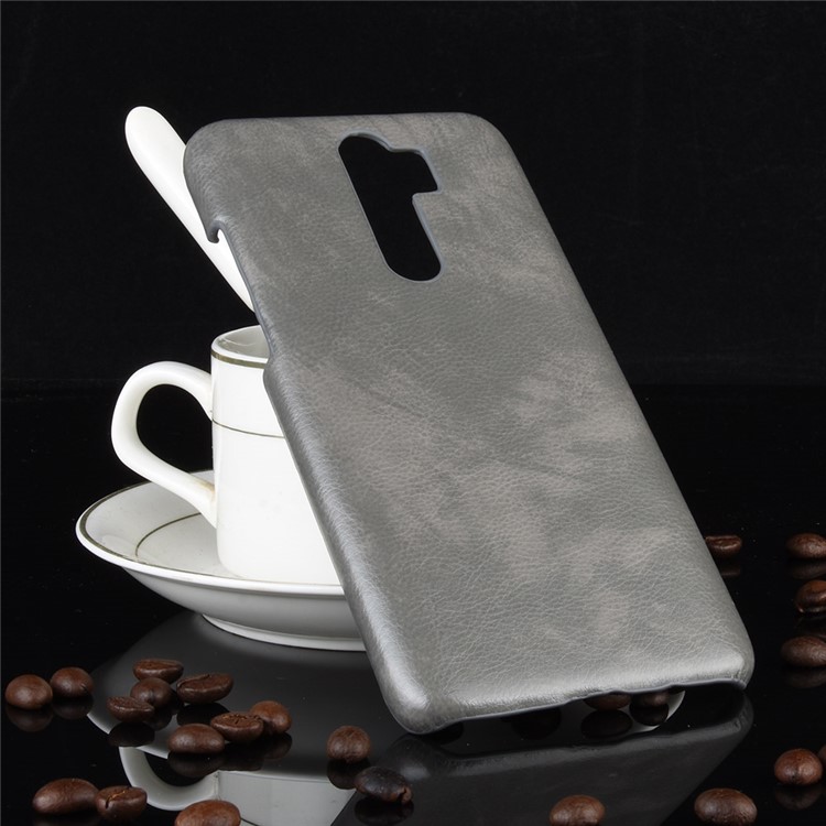 Litchi Leather+PC for Xiaomi Redmi Note 8 Pro - Grey-5