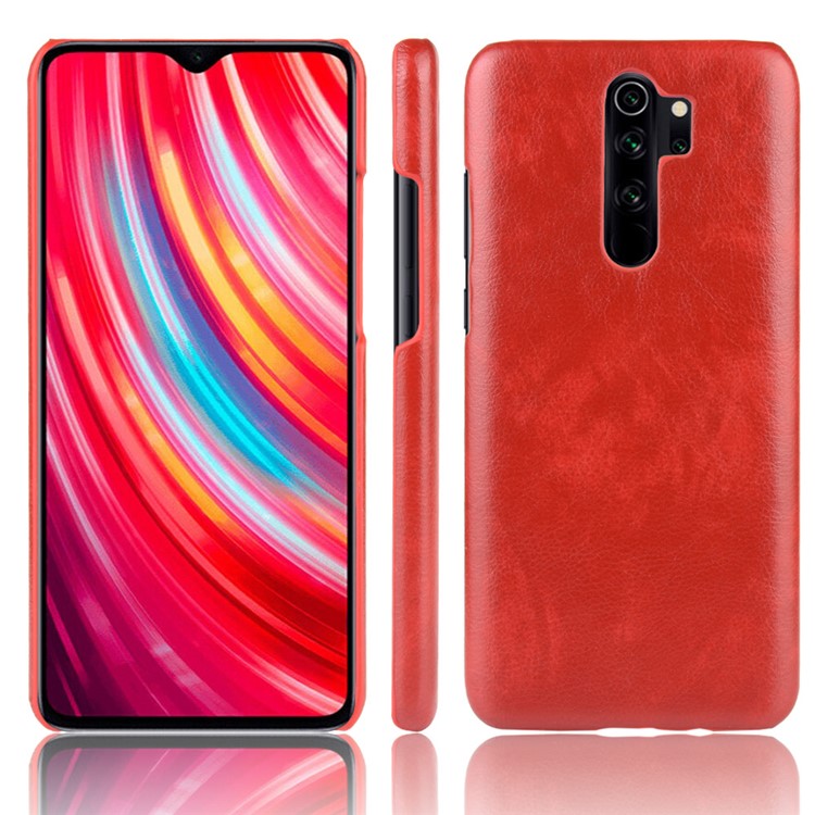 Litchi Leather+PC for Xiaomi Redmi Note 8 Pro - Red-1