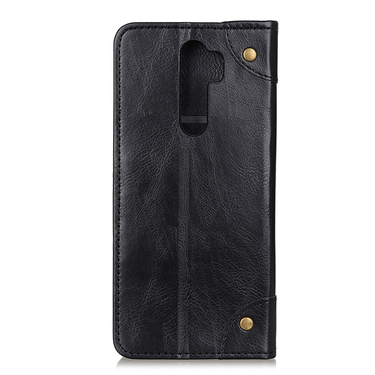 Crazy Horse Auto-absorbed Split Leather Wallet Stand Phone Shell for Xiaomi Redmi Note 8 Pro - Black-3