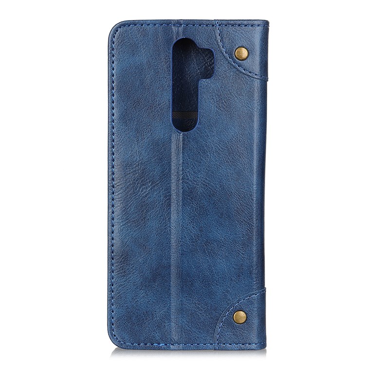 Crazy Horse Auto-absorbed Split Leather Wallet Stand Phone Shell for Xiaomi Redmi Note 8 Pro - Blue-3