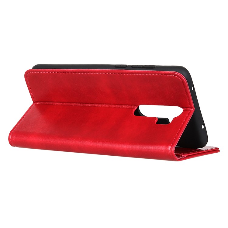 Crazy Horse Leather Wallet Case for Xiaomi Redmi Note 8 Pro - Red-4