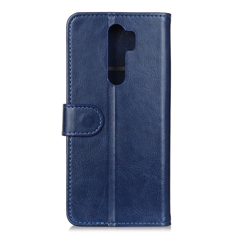 Crazy Horse Leather Wallet Case for Xiaomi Redmi Note 8 Pro - Blue-3