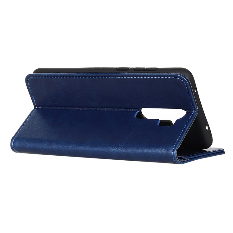 Crazy Horse Leather Wallet Case for Xiaomi Redmi Note 8 Pro - Blue-4
