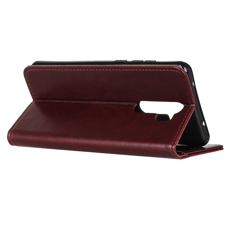 Crazy Horse Leather Wallet Case for Xiaomi Redmi Note 8 Pro - Brown-3