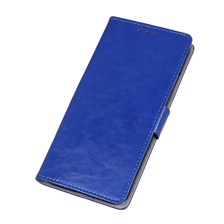 Crazy Horse Leather Wallet Case for Xiaomi Redmi Note 8 Pro - Blue-5