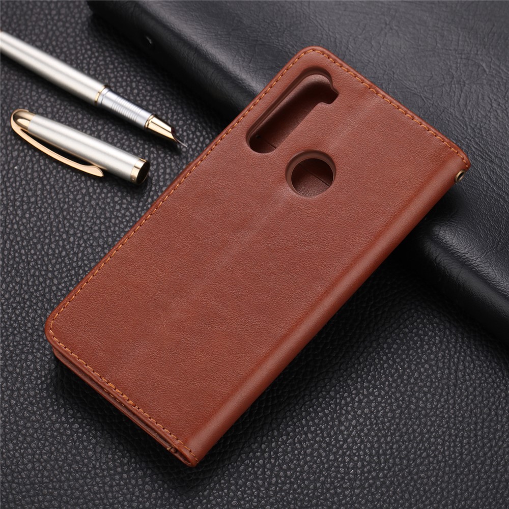 AZNS Stand Leather Wallet Case for Xiaomi Redmi Note 8 - Coffee-2