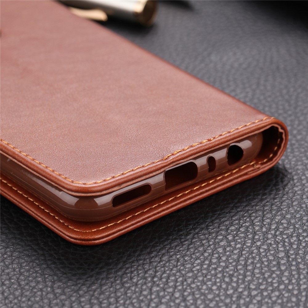 AZNS Stand Leather Wallet Case for Xiaomi Redmi Note 8 - Coffee-8