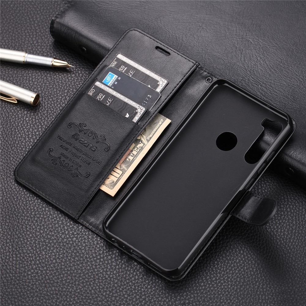 AZNS Stand Leather Wallet Case for Xiaomi Redmi Note 8 - Black-3