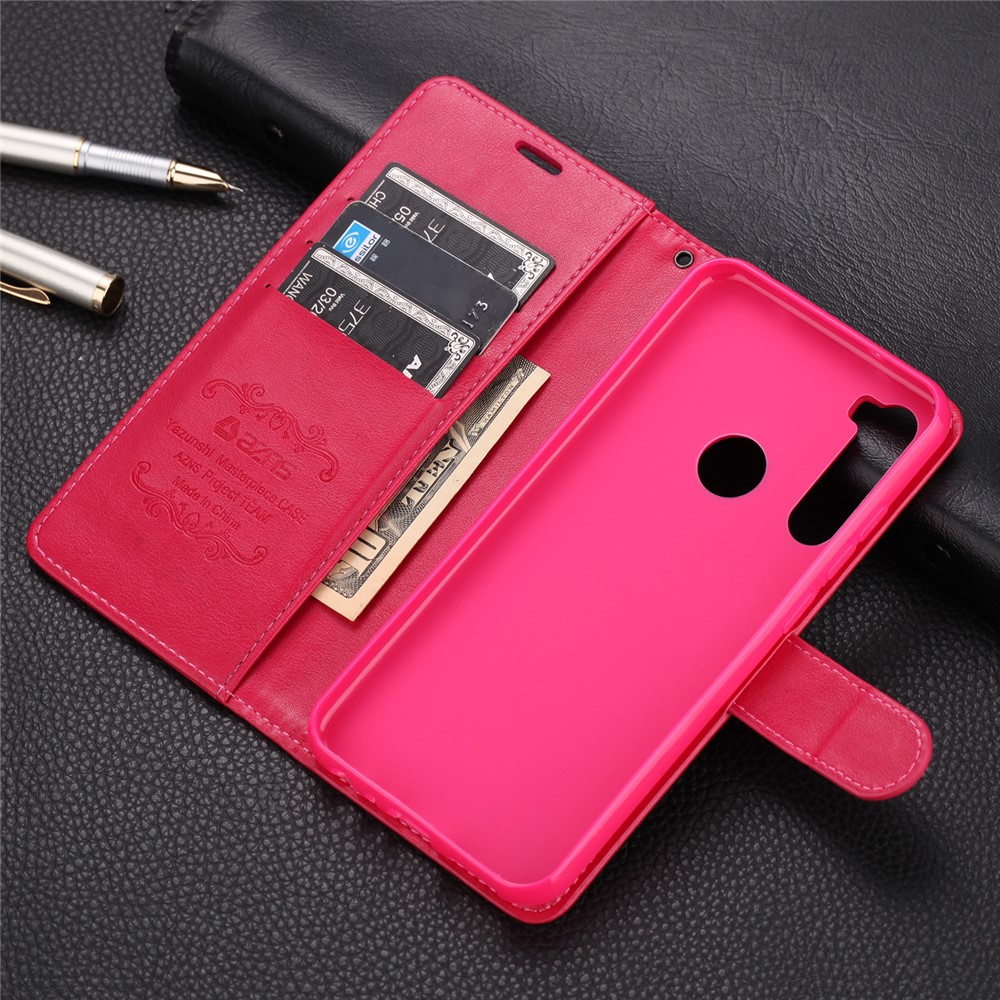 AZNS Stand Leather Wallet Case for Xiaomi Redmi Note 8 - Rose-3