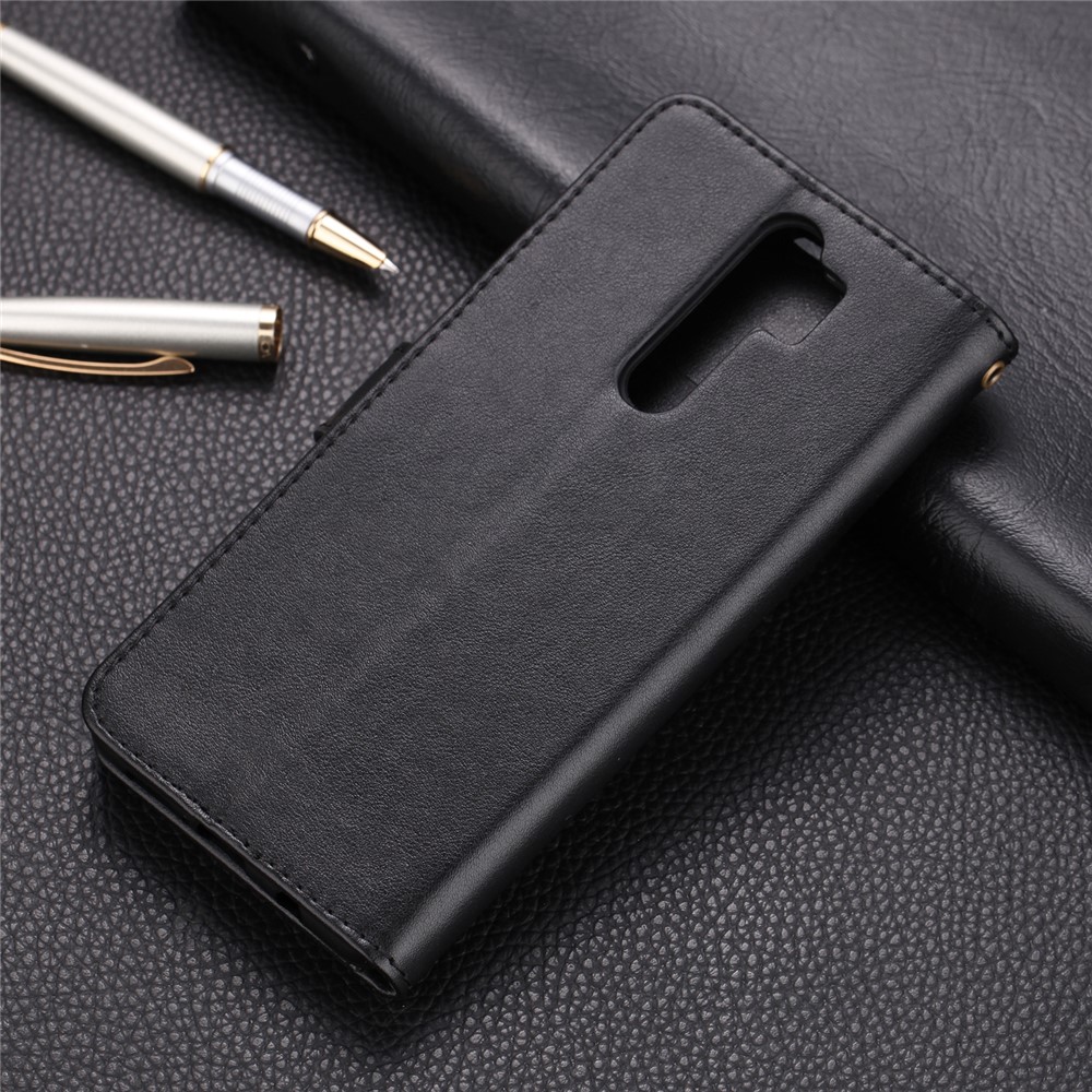 AZNS PU Leather Wallet Stand Case for Xiaomi Redmi Note 8 Pro - Black-2