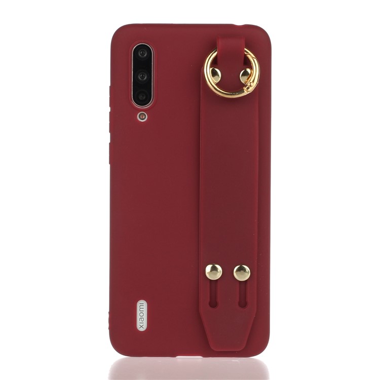 Frosted Hand Strap TPU Shell for Xiaomi Mi CC9/Mi CC9 Meitu Edition/Mi 9 Lite - Wine Red-1